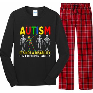 Dabbing Skeleton It's A Different Ability Autism Long Sleeve Pajama Set