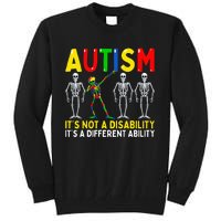 Dabbing Skeleton It's A Different Ability Autism Tall Sweatshirt