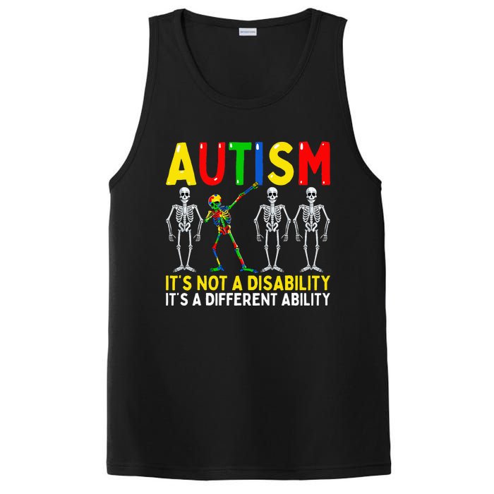 Dabbing Skeleton It's A Different Ability Autism PosiCharge Competitor Tank