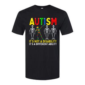 Dabbing Skeleton It's A Different Ability Autism Softstyle CVC T-Shirt