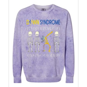 Down Syndrome Its A Different Ability Funny Down Syndrome Colorblast Crewneck Sweatshirt