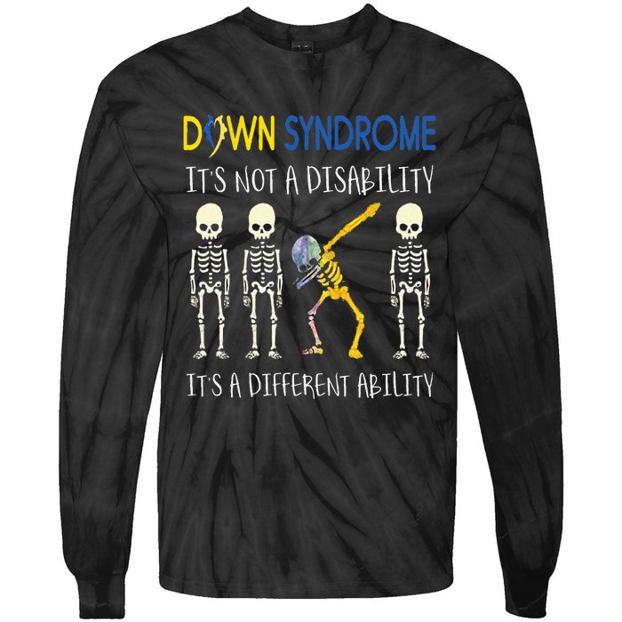 Down Syndrome Its A Different Ability Funny Down Syndrome Tie-Dye Long Sleeve Shirt