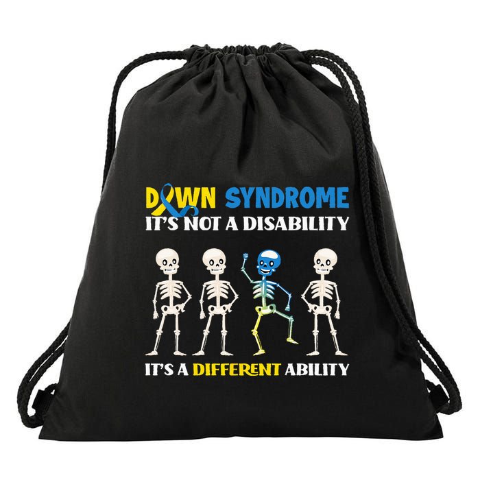 Down Syndrome Its Not A Disability Its A Different Ability Drawstring Bag