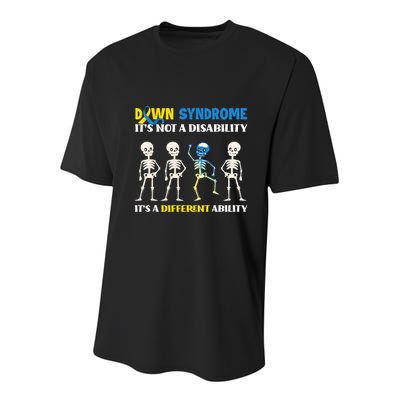 Down Syndrome Its Not A Disability Its A Different Ability Youth Performance Sprint T-Shirt