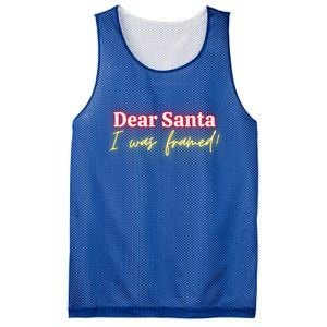 Dear Santa I Was Framed! Meaningful Gift Mesh Reversible Basketball Jersey Tank