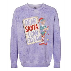 Dear Santa I Can Explain Funny Naughty Elf Holiday For Colorblast Crewneck Sweatshirt