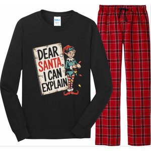 Dear Santa I Can Explain Funny Naughty Elf Holiday For Long Sleeve Pajama Set