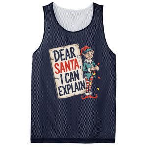 Dear Santa I Can Explain Funny Naughty Elf Holiday For Mesh Reversible Basketball Jersey Tank