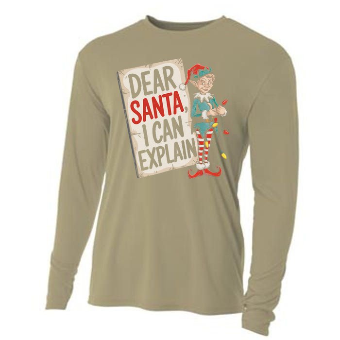 Dear Santa I Can Explain Funny Naughty Elf Holiday For Cooling Performance Long Sleeve Crew