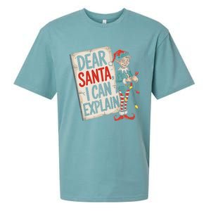 Dear Santa I Can Explain Funny Naughty Elf Holiday For Sueded Cloud Jersey T-Shirt