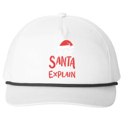 Dear Santa I Can Explain Hat Christmas Bad Behavior Gift Snapback Five-Panel Rope Hat