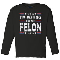 Dylan Scott I’M Voting For The Felon Toddler Long Sleeve Shirt