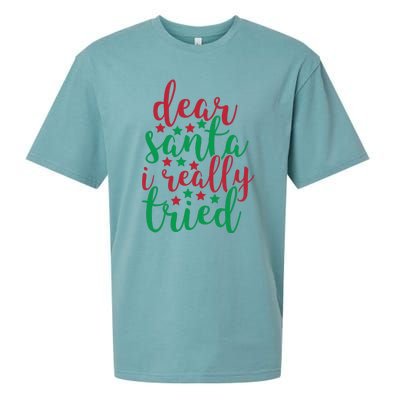 Dear Santa I Really Tried Sueded Cloud Jersey T-Shirt