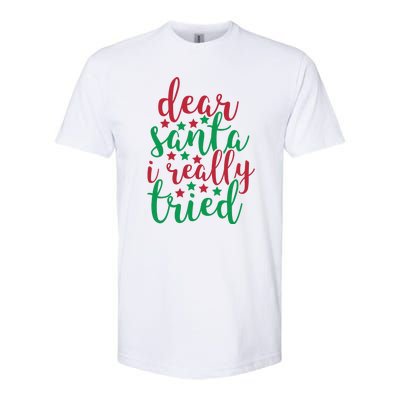 Dear Santa I Really Tried Softstyle CVC T-Shirt