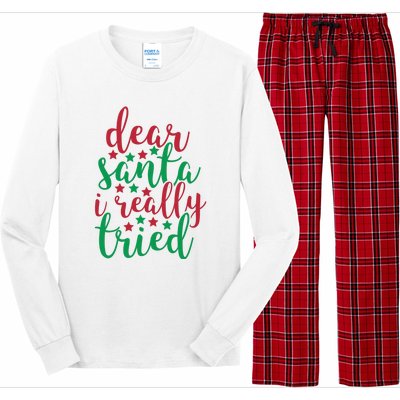 Dear Santa I Really Tried Long Sleeve Pajama Set