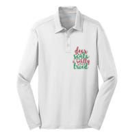 Dear Santa I Really Tried Silk Touch Performance Long Sleeve Polo