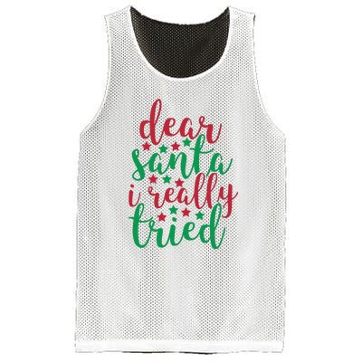 Dear Santa I Really Tried Mesh Reversible Basketball Jersey Tank