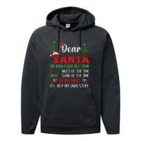 Dear Santa I Will Buy My Own Stuff Funny Performance Fleece Hoodie