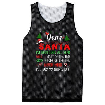 Dear Santa I Will Buy My Own Stuff Funny Mesh Reversible Basketball Jersey Tank