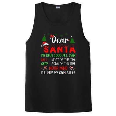 Dear Santa I Will Buy My Own Stuff Funny PosiCharge Competitor Tank