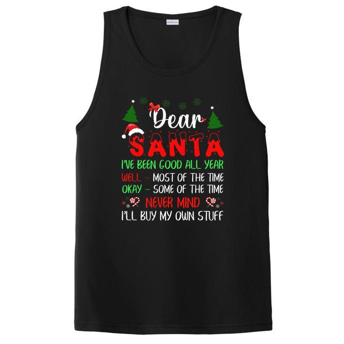 Dear Santa I Will Buy My Own Stuff Funny PosiCharge Competitor Tank