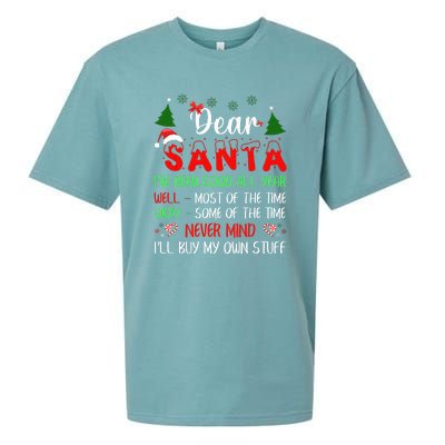 Dear Santa I Will Buy My Own Stuff Funny Sueded Cloud Jersey T-Shirt