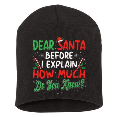 Dear Santa I Can Explain Funny Christmas Short Acrylic Beanie