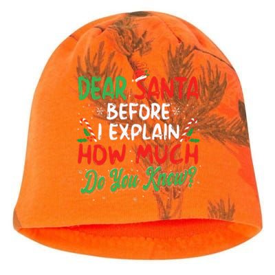 Dear Santa I Can Explain Funny Christmas Kati - Camo Knit Beanie