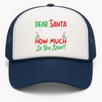 Dear Santa I Can Explain Funny Christmas Trucker Hat