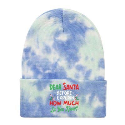 Dear Santa I Can Explain Funny Christmas Tie Dye 12in Knit Beanie