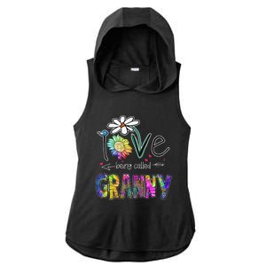 Daisy Sunflower I Love Being Called Granny gift Mother's Day Ladies PosiCharge Tri-Blend Wicking Draft Hoodie Tank