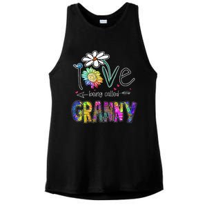 Daisy Sunflower I Love Being Called Granny gift Mother's Day Ladies PosiCharge Tri-Blend Wicking Tank