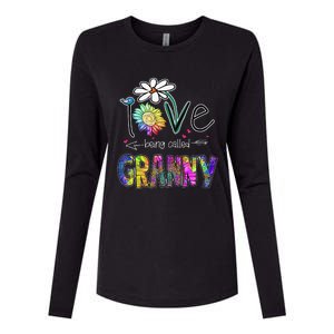 Daisy Sunflower I Love Being Called Granny gift Mother's Day Womens Cotton Relaxed Long Sleeve T-Shirt