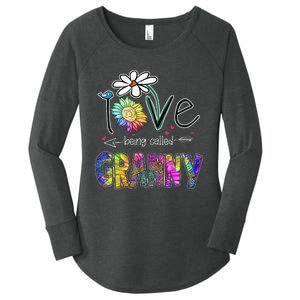 Daisy Sunflower I Love Being Called Granny gift Mother's Day Women's Perfect Tri Tunic Long Sleeve Shirt