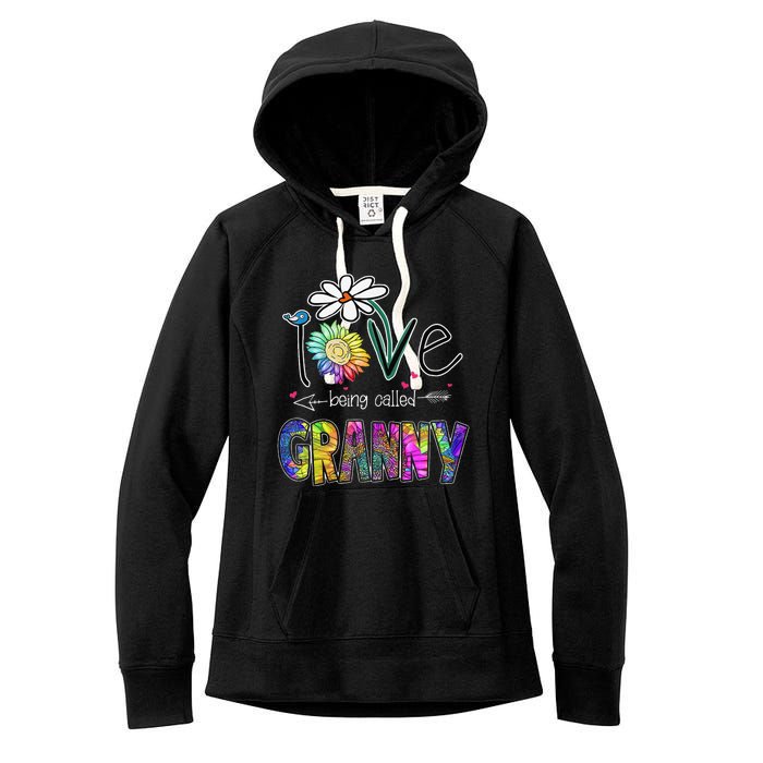 Daisy Sunflower I Love Being Called Granny gift Mother's Day Women's Fleece Hoodie