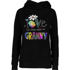 Daisy Sunflower I Love Being Called Granny gift Mother's Day Womens Funnel Neck Pullover Hood