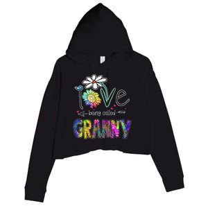 Daisy Sunflower I Love Being Called Granny gift Mother's Day Crop Fleece Hoodie