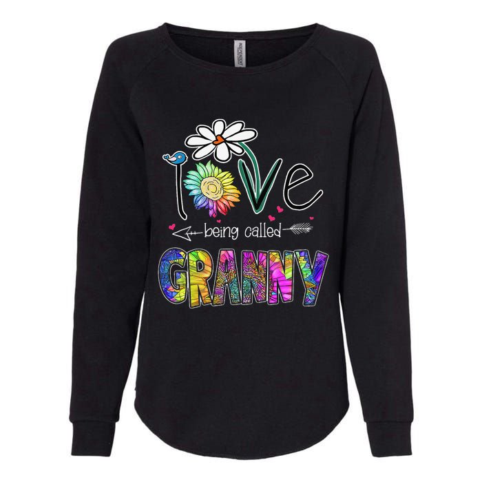 Daisy Sunflower I Love Being Called Granny gift Mother's Day Womens California Wash Sweatshirt