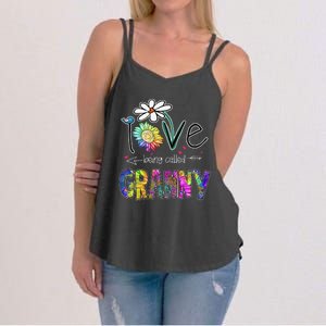 Daisy Sunflower I Love Being Called Granny gift Mother's Day Women's Strappy Tank