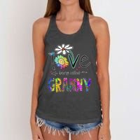 Daisy Sunflower I Love Being Called Granny gift Mother's Day Women's Knotted Racerback Tank