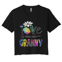 Daisy Sunflower I Love Being Called Granny gift Mother's Day Women's Crop Top Tee