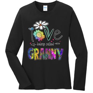 Daisy Sunflower I Love Being Called Granny gift Mother's Day Ladies Long Sleeve Shirt