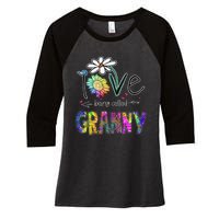 Daisy Sunflower I Love Being Called Granny gift Mother's Day Women's Tri-Blend 3/4-Sleeve Raglan Shirt