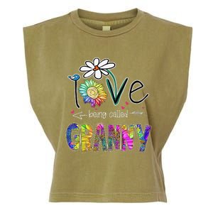 Daisy Sunflower I Love Being Called Granny gift Mother's Day Garment-Dyed Women's Muscle Tee