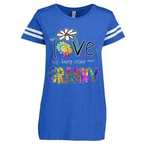 Daisy Sunflower I Love Being Called Granny gift Mother's Day Enza Ladies Jersey Football T-Shirt