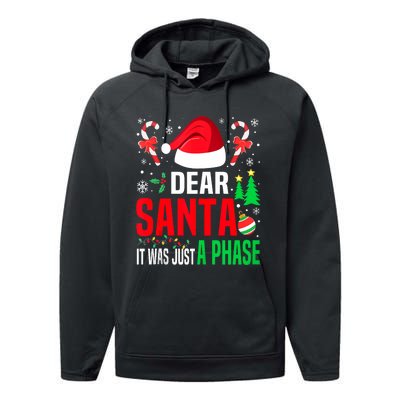 Dear Santa It Was A Phase Family Christmas Pajama Funny Xmas Tank Top Performance Fleece Hoodie