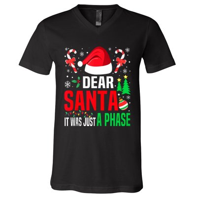 Dear Santa It Was A Phase Family Christmas Pajama Funny Xmas Tank Top V-Neck T-Shirt