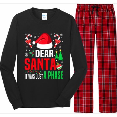 Dear Santa It Was A Phase Family Christmas Pajama Funny Xmas Tank Top Long Sleeve Pajama Set