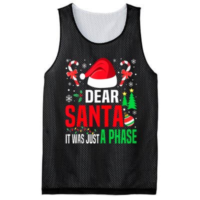 Dear Santa It Was A Phase Family Christmas Pajama Funny Xmas Tank Top Mesh Reversible Basketball Jersey Tank