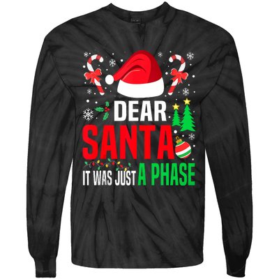 Dear Santa It Was A Phase Family Christmas Pajama Funny Xmas Tank Top Tie-Dye Long Sleeve Shirt